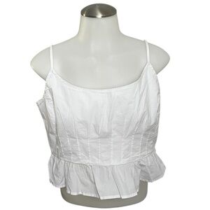 NWT Size large American Eagle Outfitters white Boho cropped Camisole Top ruffle